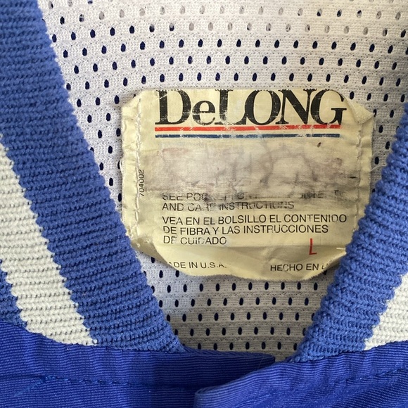 DeLong Men’s Vintage Wolves Blue Gray Bomber Jacket Size L . Made in USA. - Picture 3 of 7